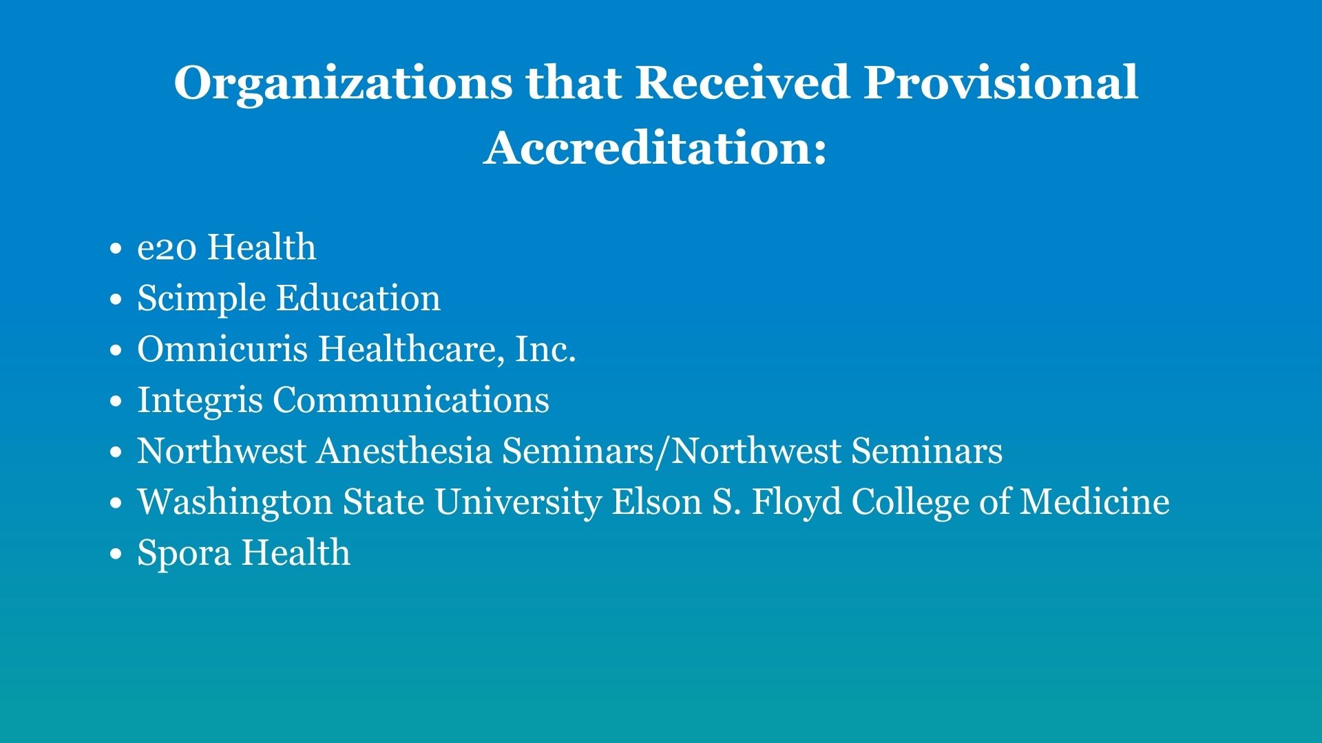 provisional accreditation 