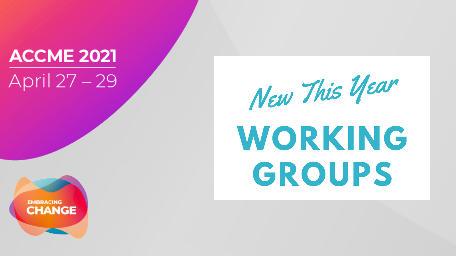 Register for Working Groups 